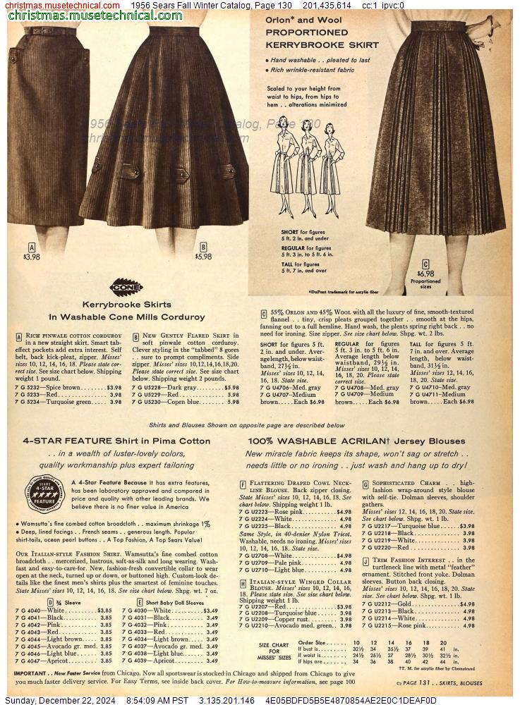 1956 Sears Fall Winter Catalog, Page 130