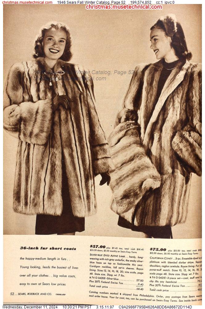 1946 Sears Fall Winter Catalog, Page 52