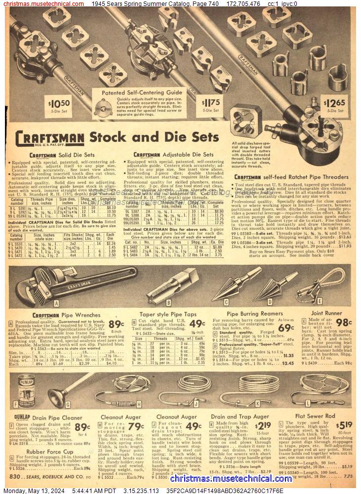 1945 Sears Spring Summer Catalog, Page 740