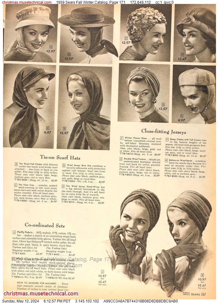 1959 Sears Fall Winter Catalog, Page 171