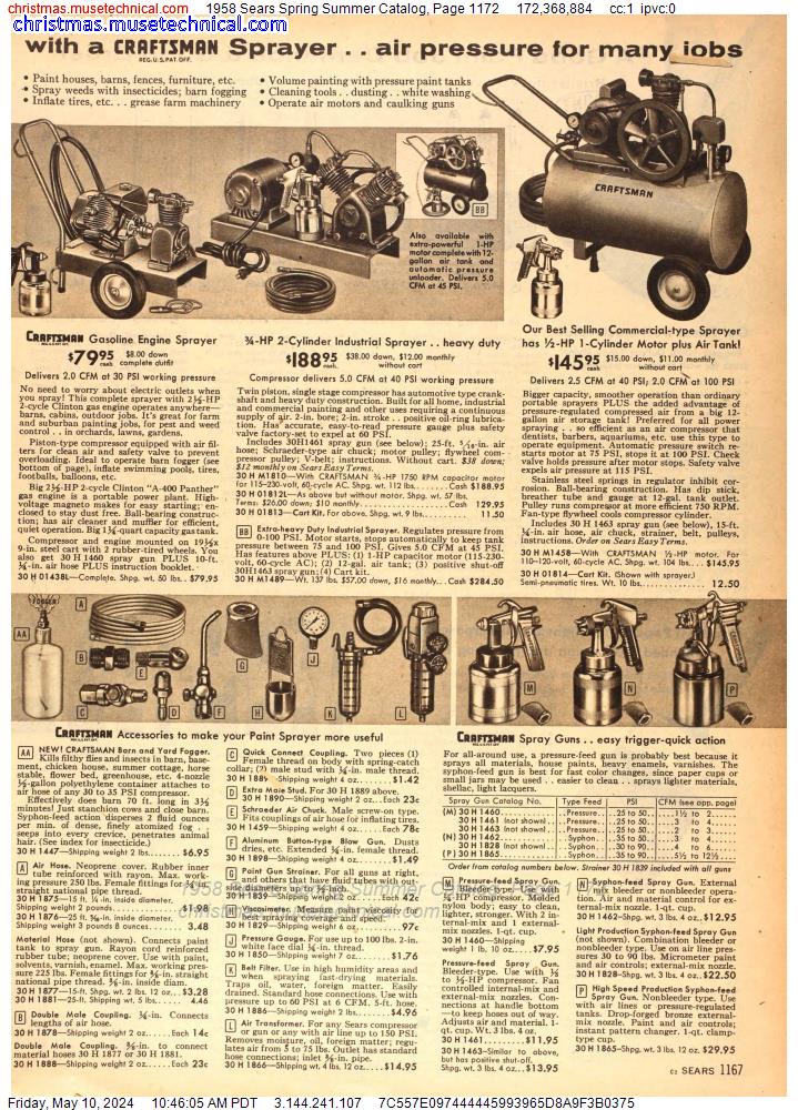1958 Sears Spring Summer Catalog, Page 1172