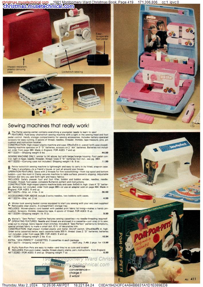 1981 Montgomery Ward Christmas Book, Page 419