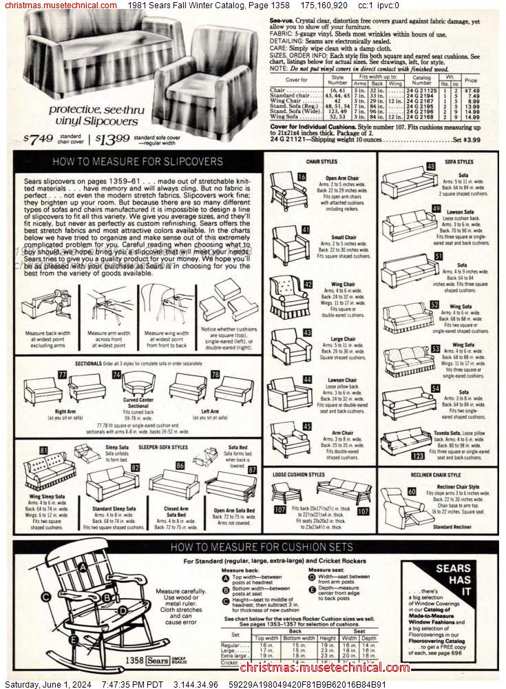1981 Sears Fall Winter Catalog, Page 1358
