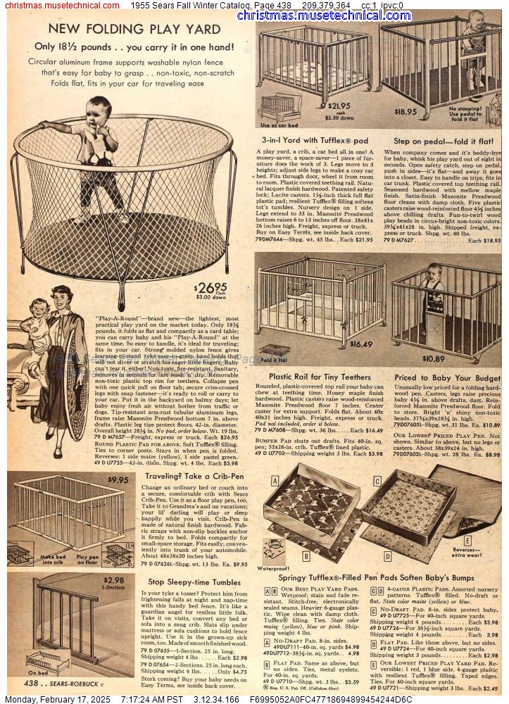 1955 Sears Fall Winter Catalog, Page 438