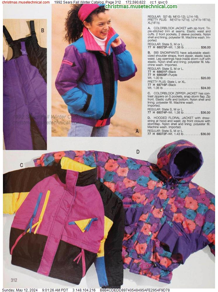 1992 Sears Fall Winter Catalog, Page 312