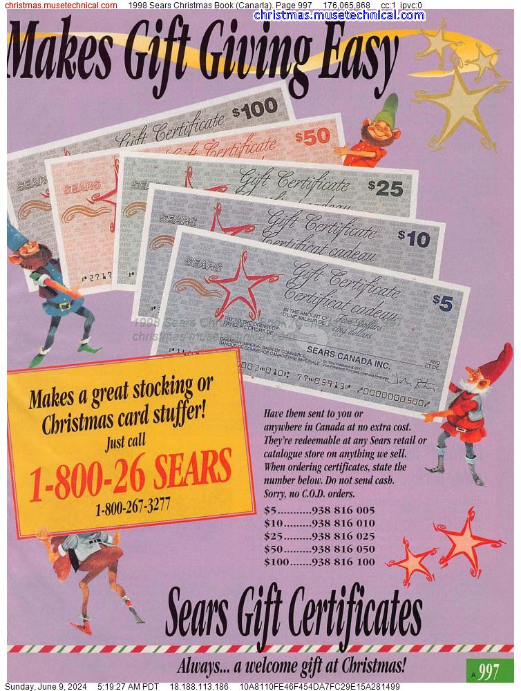 1998 Sears Christmas Book (Canada), Page 997