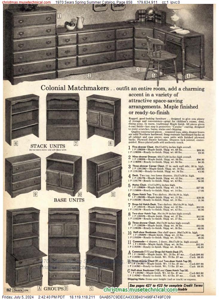 1970 Sears Spring Summer Catalog, Page 858