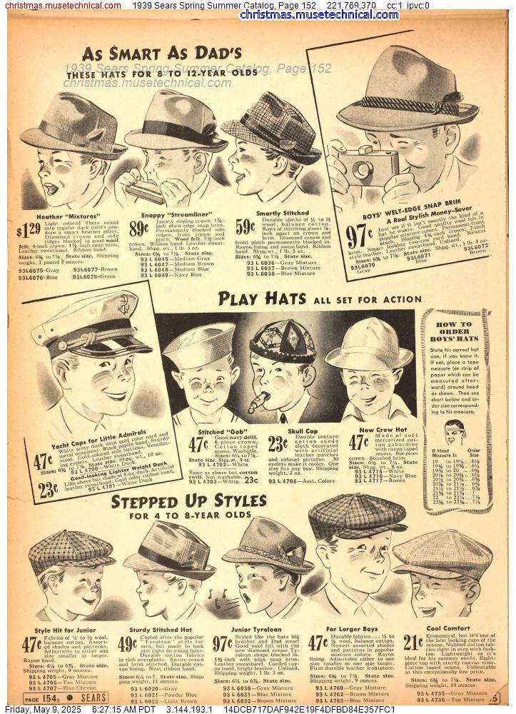 1939 Sears Spring Summer Catalog, Page 152