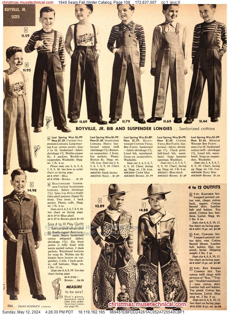 1949 Sears Fall Winter Catalog, Page 108
