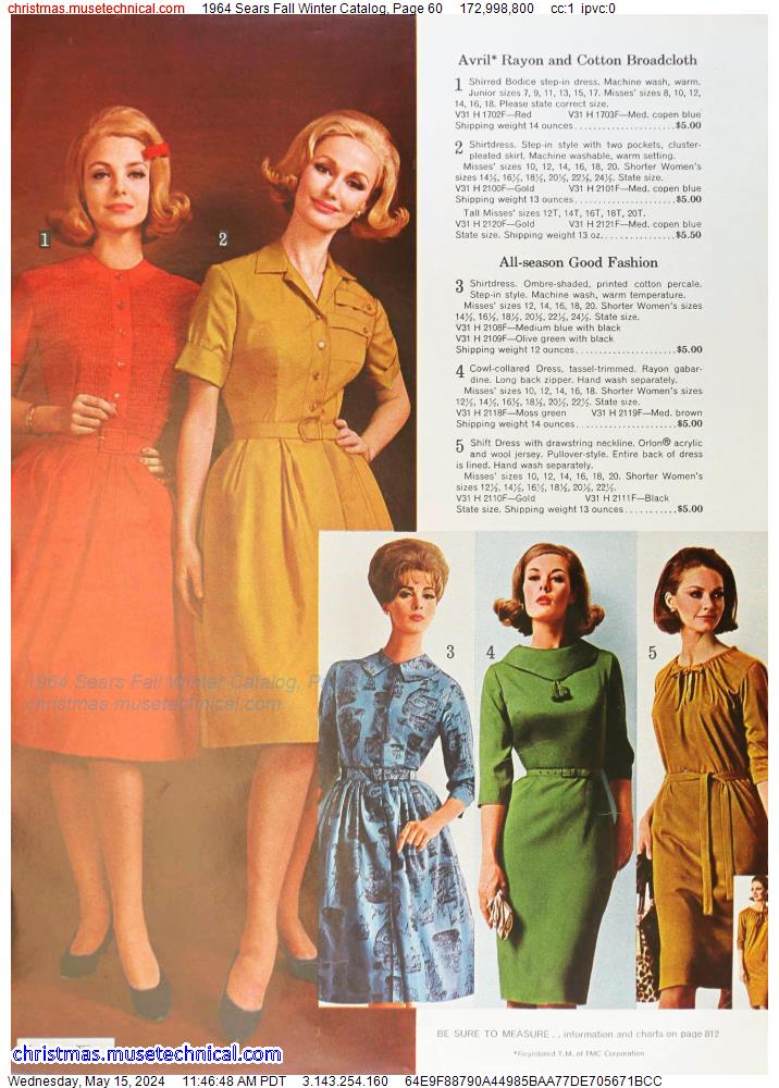 1964 Sears Fall Winter Catalog, Page 60