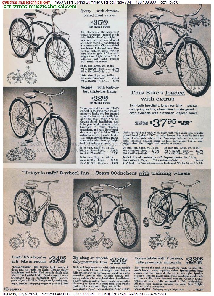 1963 Sears Spring Summer Catalog, Page 734