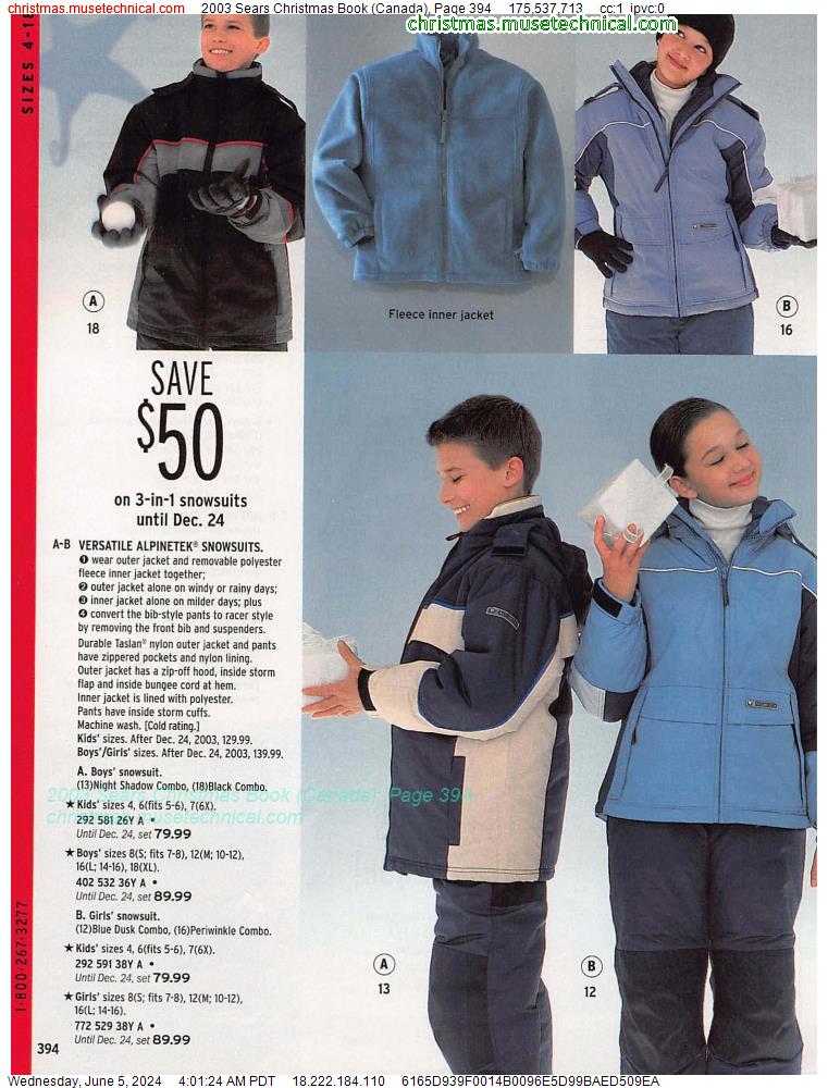2003 Sears Christmas Book (Canada), Page 394