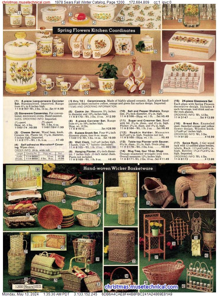 1978 Sears Fall Winter Catalog, Page 1200