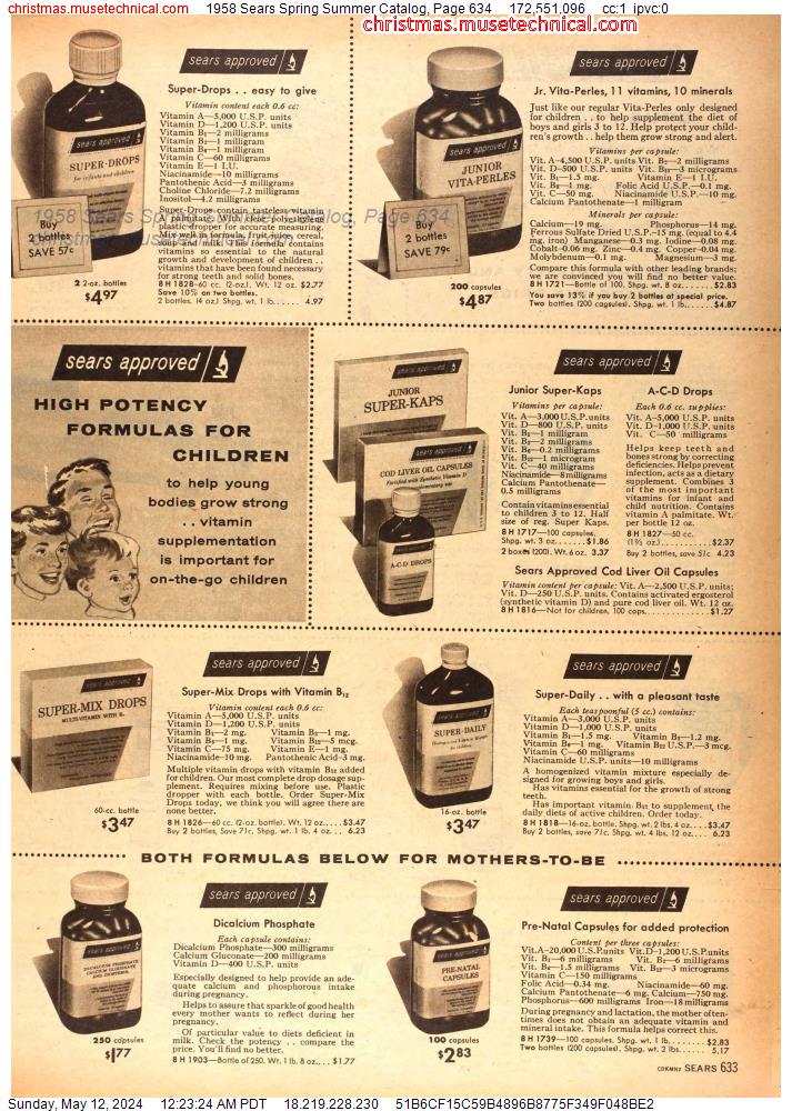 1958 Sears Spring Summer Catalog, Page 634