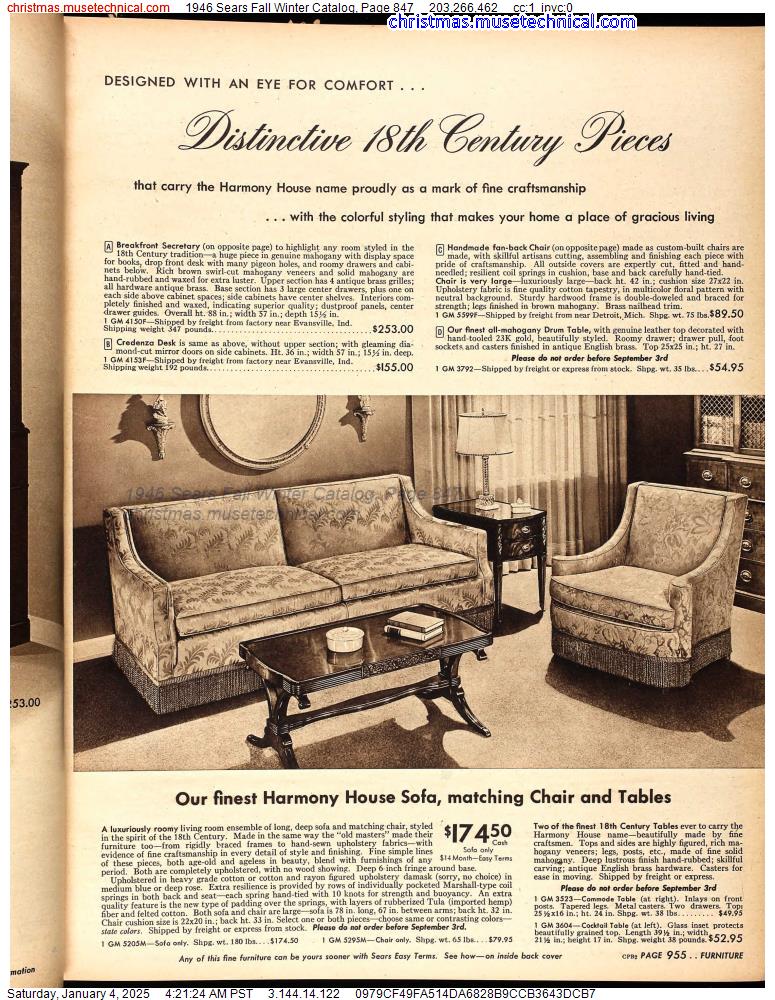 1946 Sears Fall Winter Catalog, Page 847