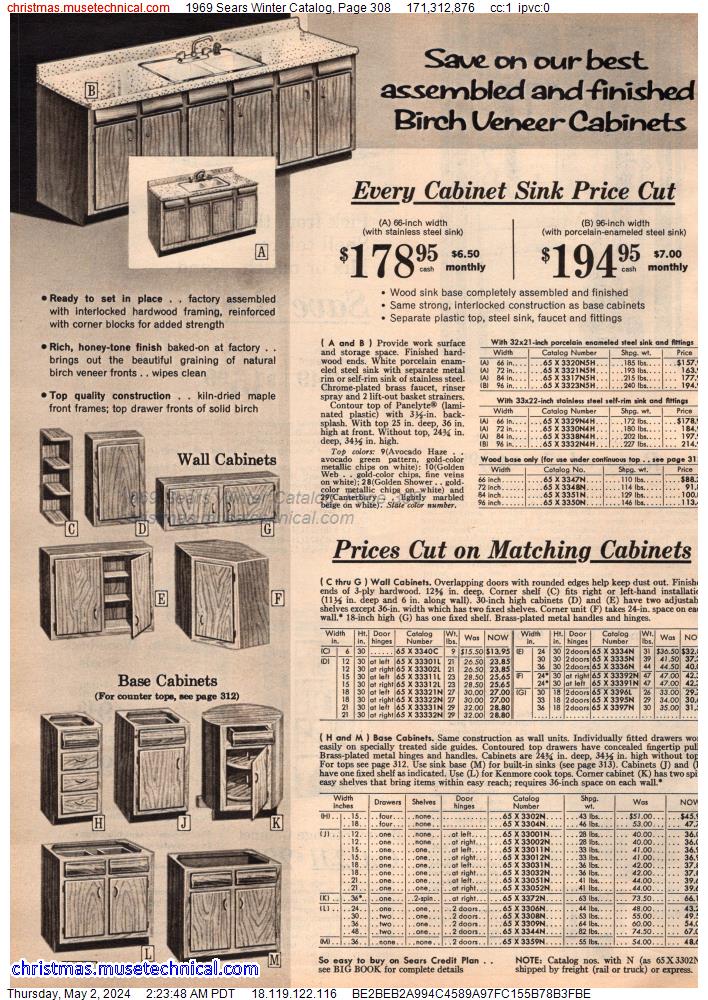 1969 Sears Winter Catalog, Page 308