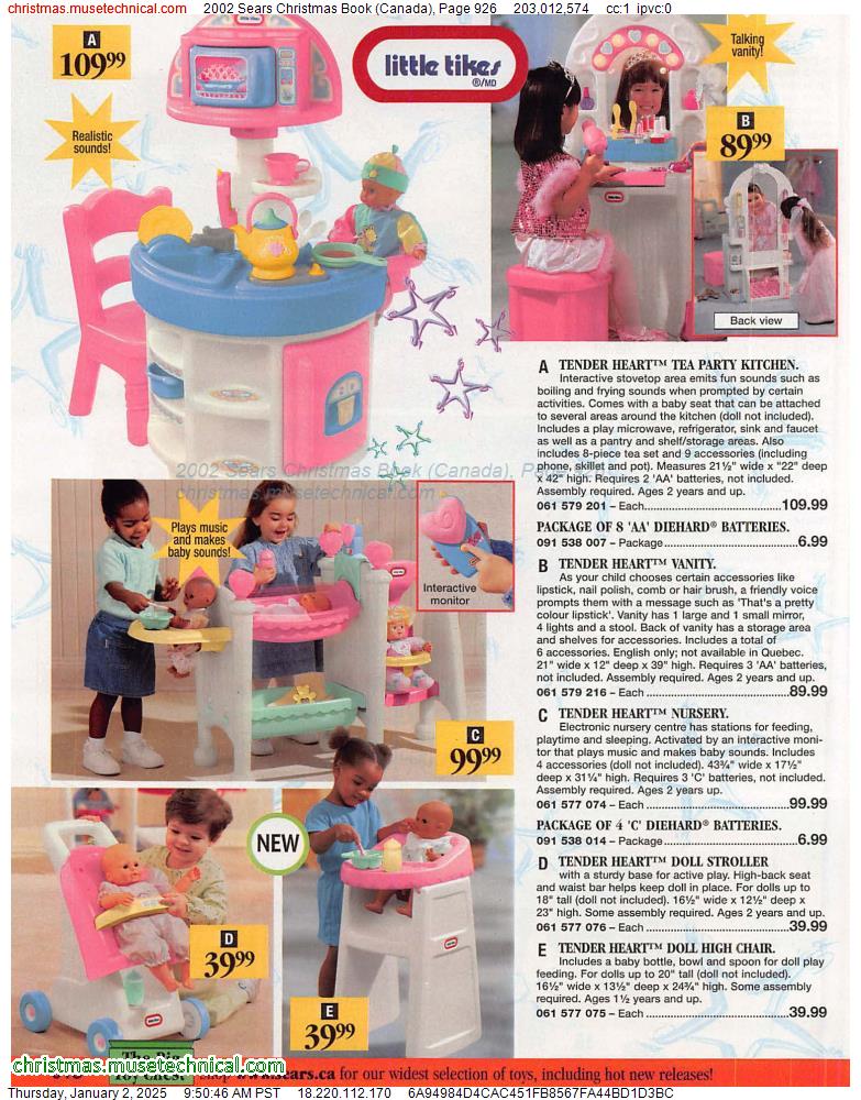 2002 Sears Christmas Book (Canada), Page 926