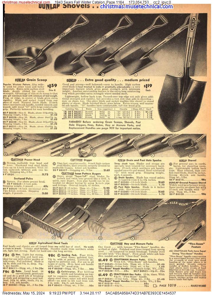 1943 Sears Fall Winter Catalog, Page 1164