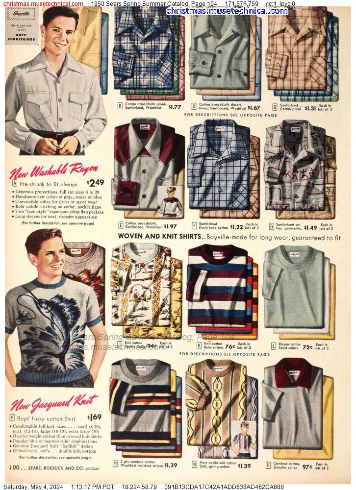 1950 Sears Spring Summer Catalog, Page 104