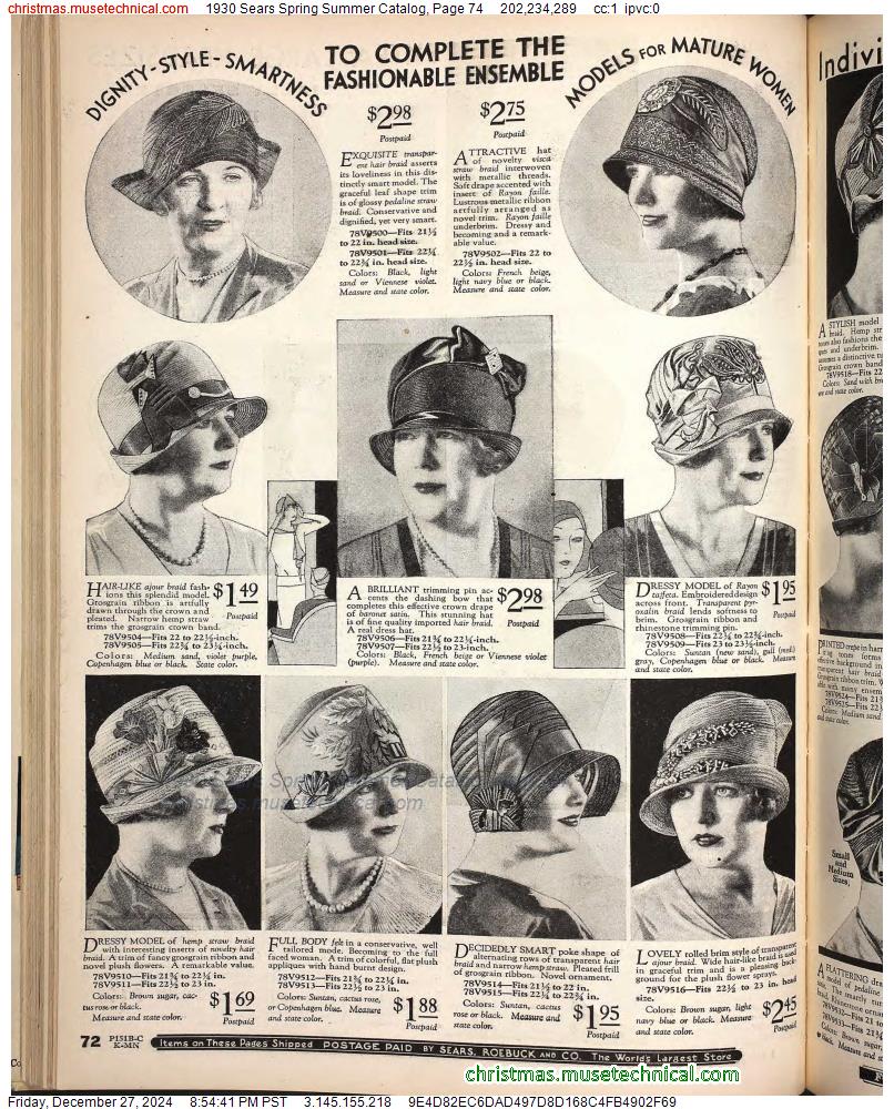 1930 Sears Spring Summer Catalog, Page 74