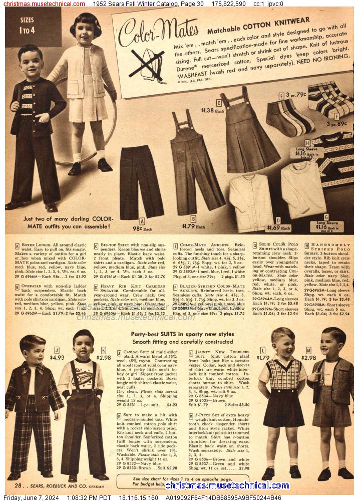 1952 Sears Fall Winter Catalog, Page 30