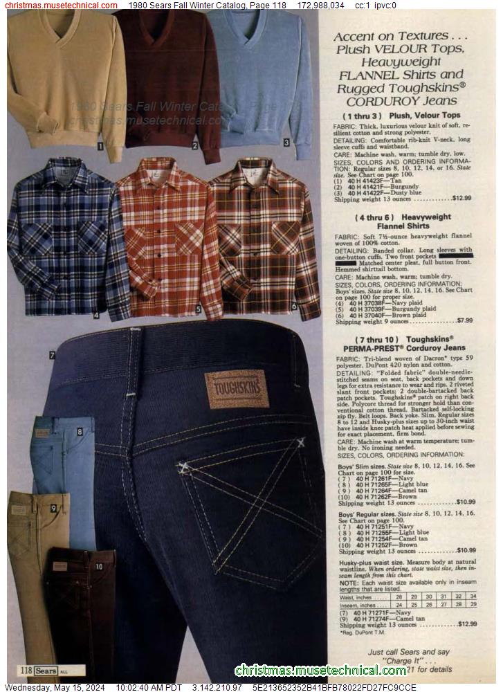 1980 Sears Fall Winter Catalog, Page 118