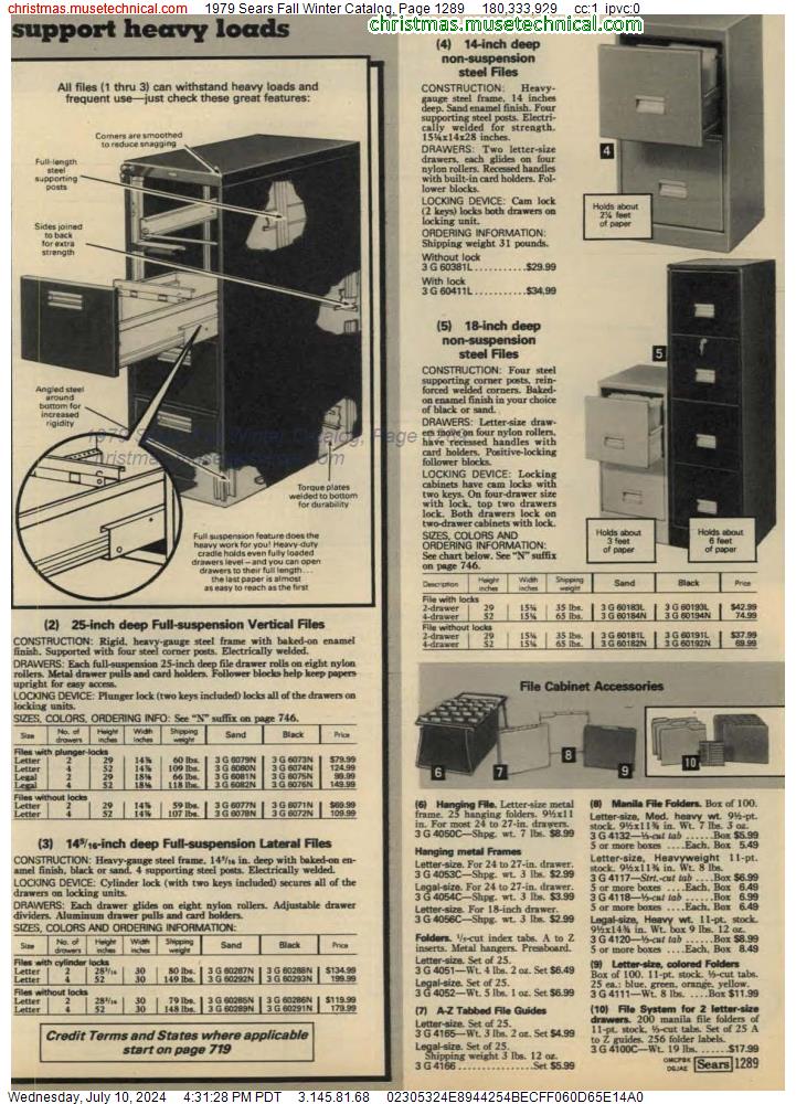 1979 Sears Fall Winter Catalog, Page 1289