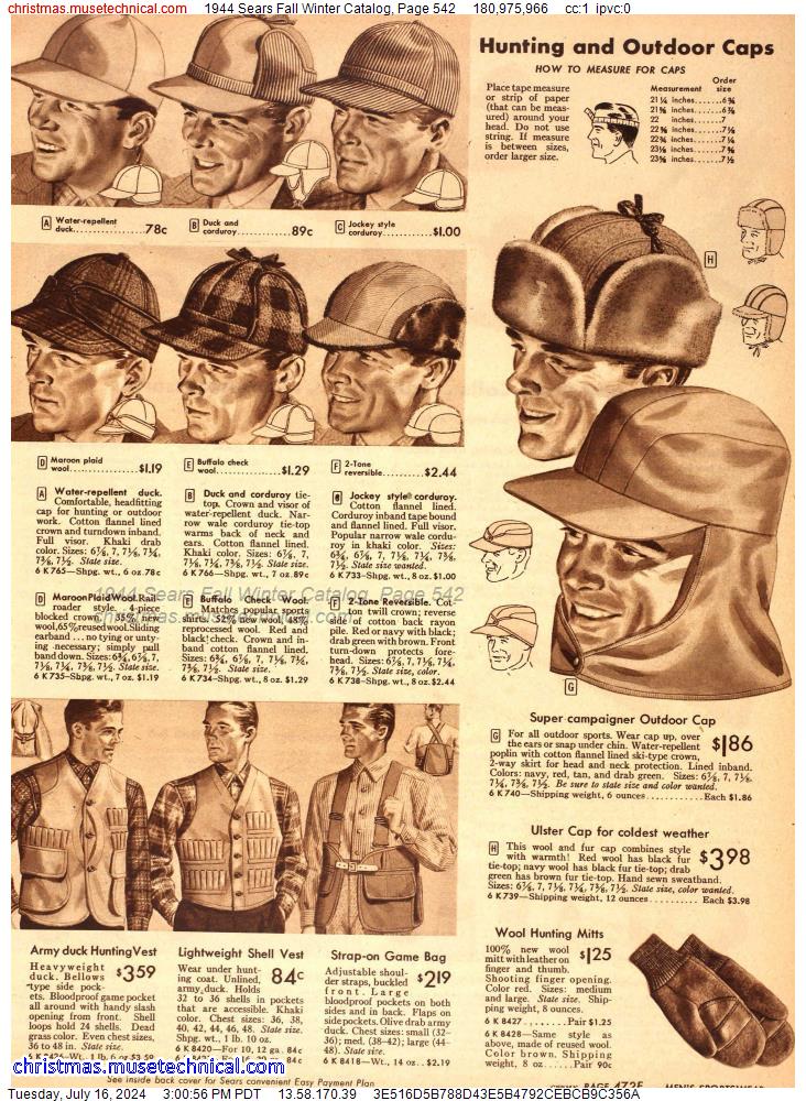 1944 Sears Fall Winter Catalog, Page 542
