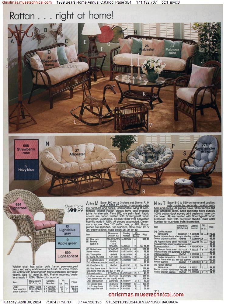 1989 Sears Home Annual Catalog, Page 354