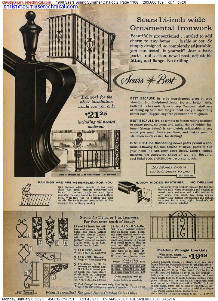 1968 Sears Spring Summer Catalog 2, Page 1168