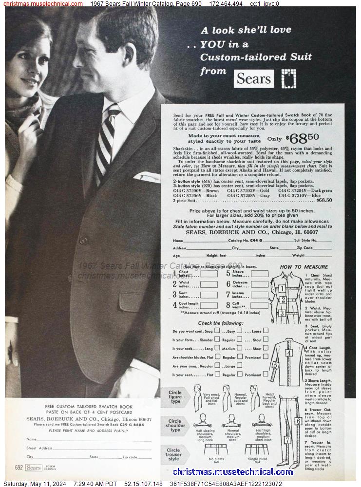 1967 Sears Fall Winter Catalog, Page 690