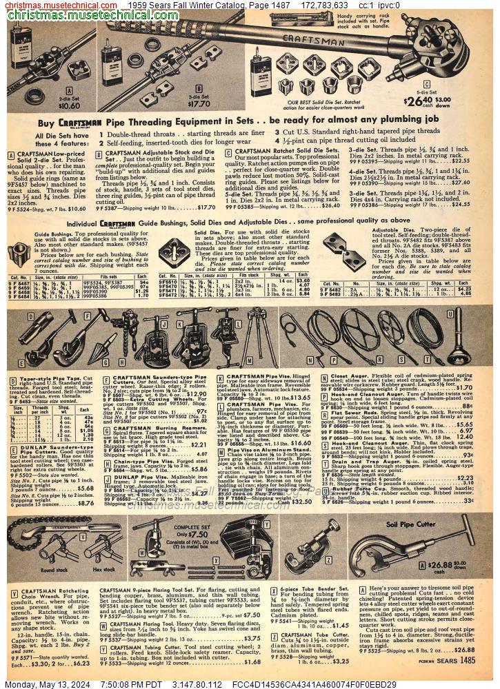 1959 Sears Fall Winter Catalog, Page 1487