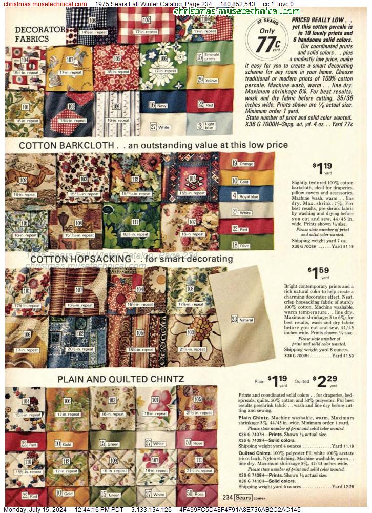 1975 Sears Fall Winter Catalog, Page 234