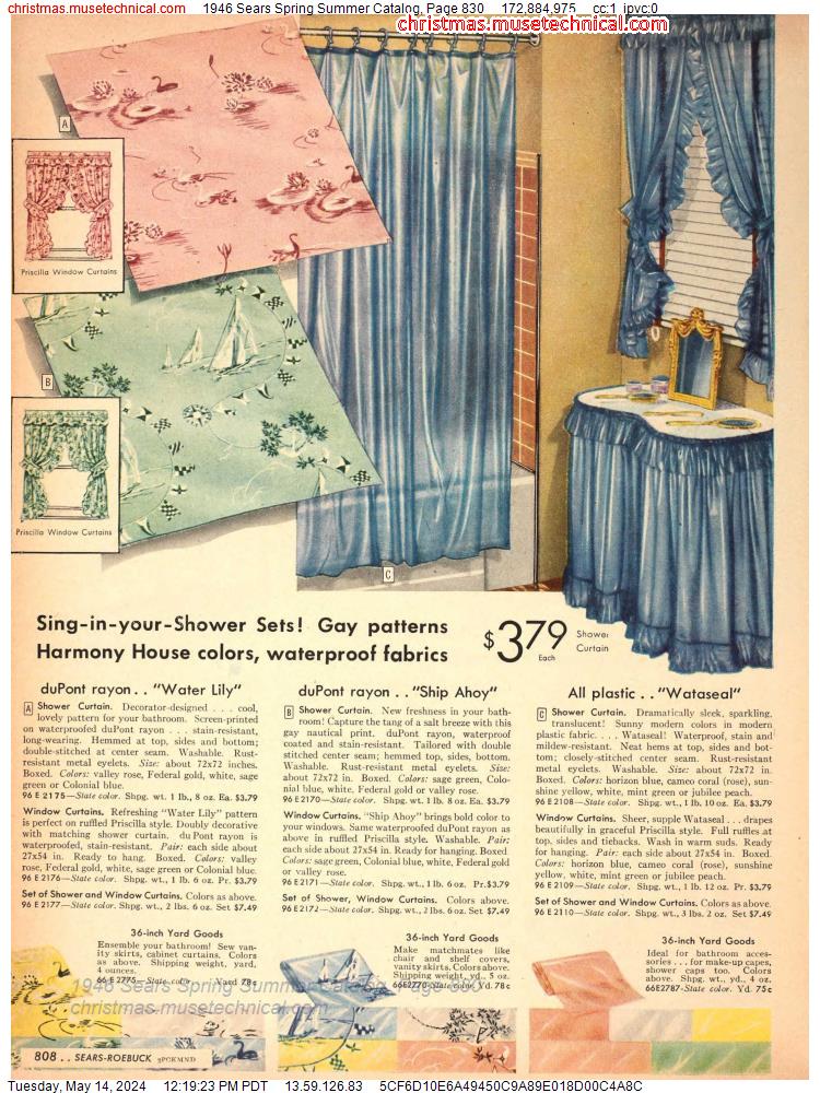 1946 Sears Spring Summer Catalog, Page 830