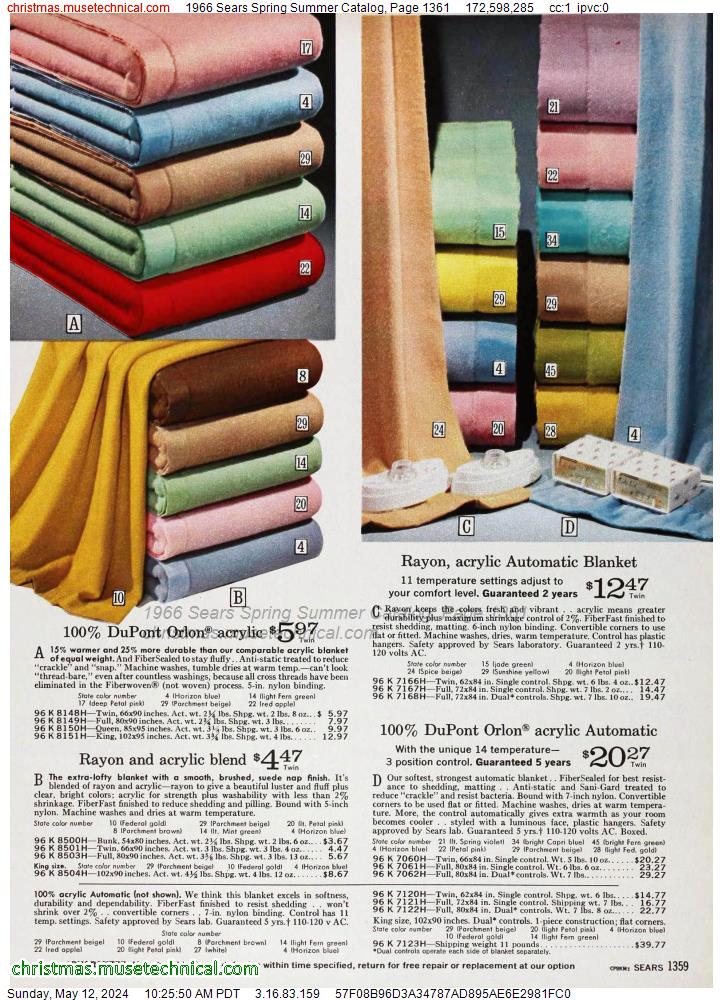 1966 Sears Spring Summer Catalog, Page 1361