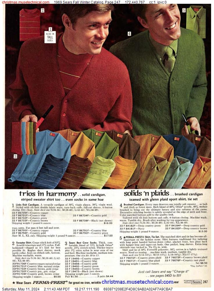 1969 Sears Fall Winter Catalog, Page 247