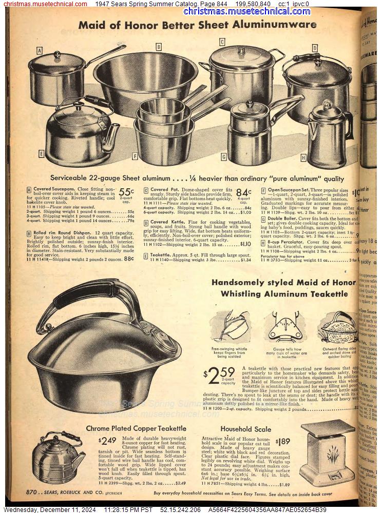 1947 Sears Spring Summer Catalog, Page 844