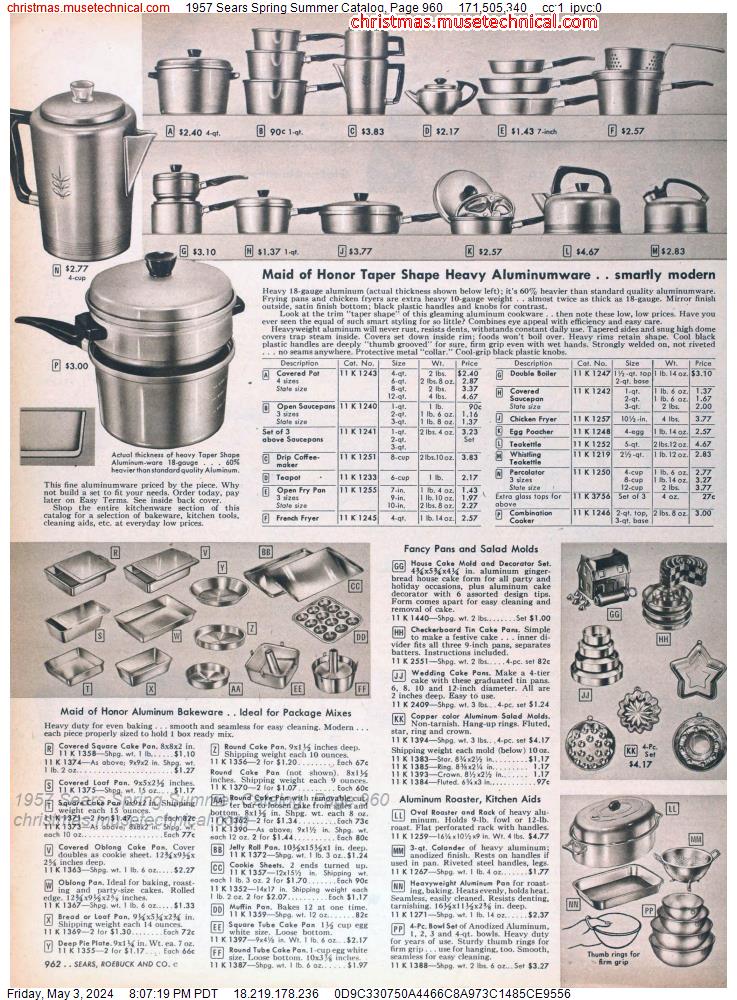 1957 Sears Spring Summer Catalog, Page 960