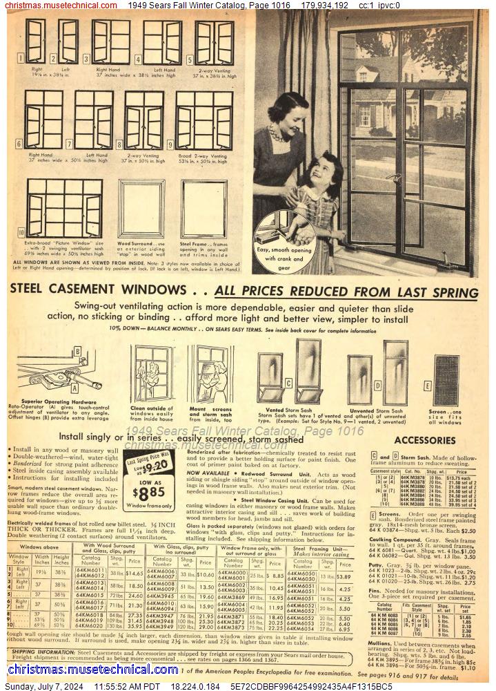 1949 Sears Fall Winter Catalog, Page 1016