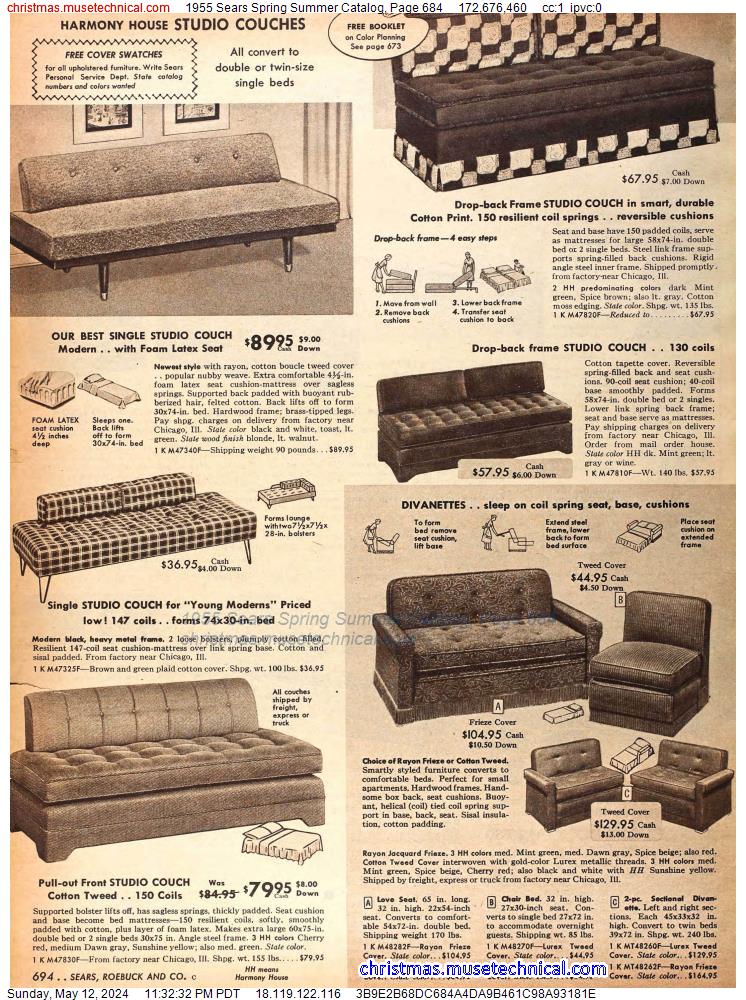 1955 Sears Spring Summer Catalog, Page 684