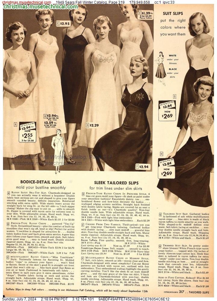 1949 Sears Fall Winter Catalog, Page 319