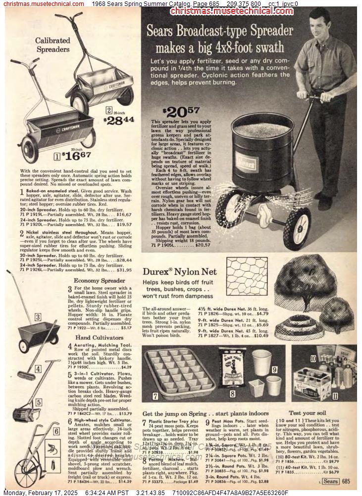 1968 Sears Spring Summer Catalog, Page 685