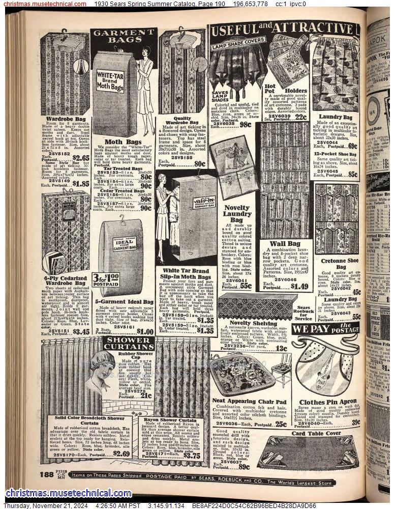 1930 Sears Spring Summer Catalog, Page 190