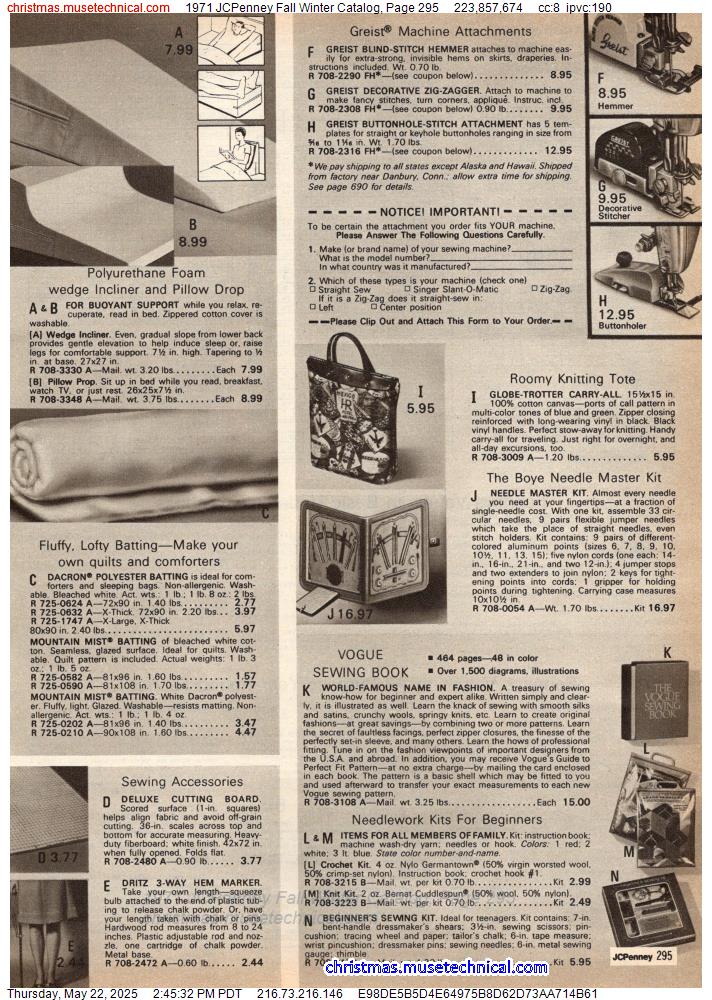 1971 JCPenney Fall Winter Catalog, Page 295