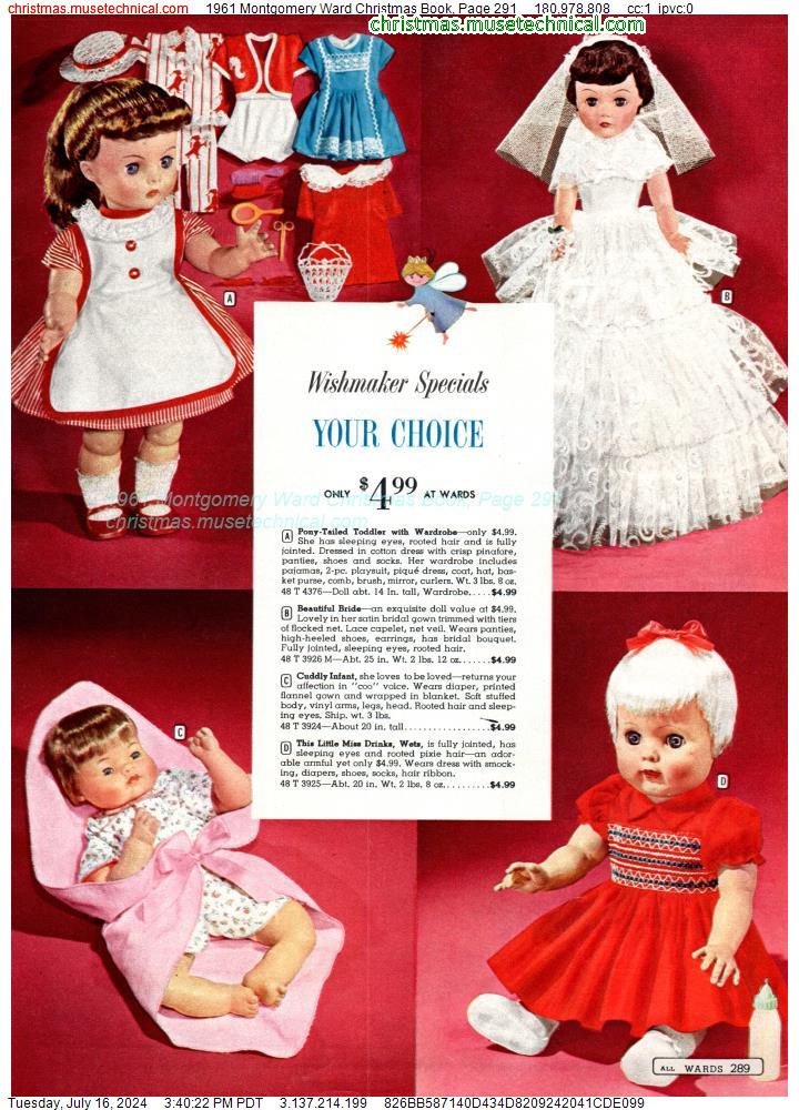 1961 Montgomery Ward Christmas Book, Page 291