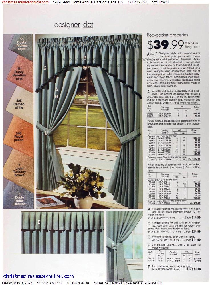 1989 Sears Home Annual Catalog, Page 152