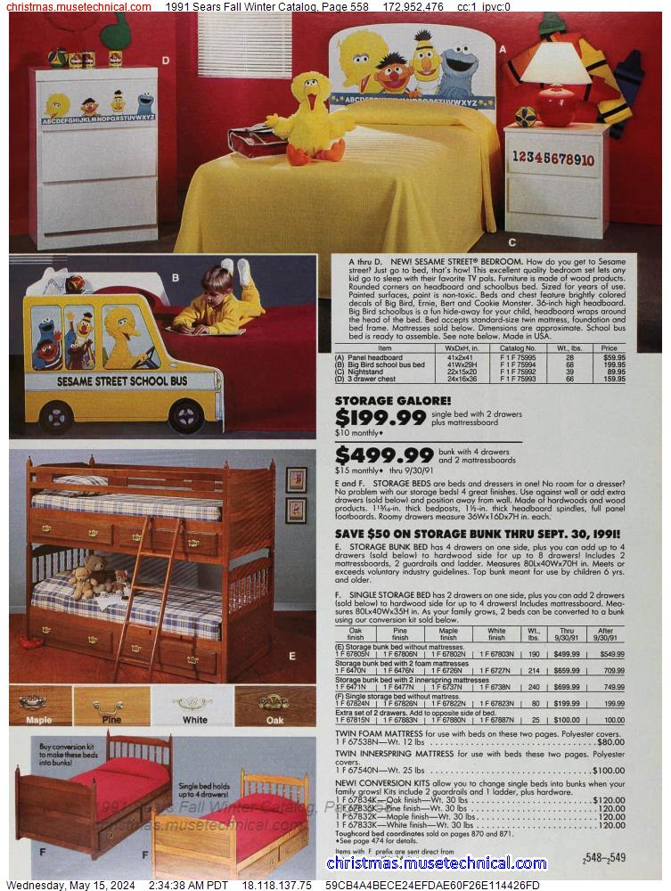 1991 Sears Fall Winter Catalog, Page 558