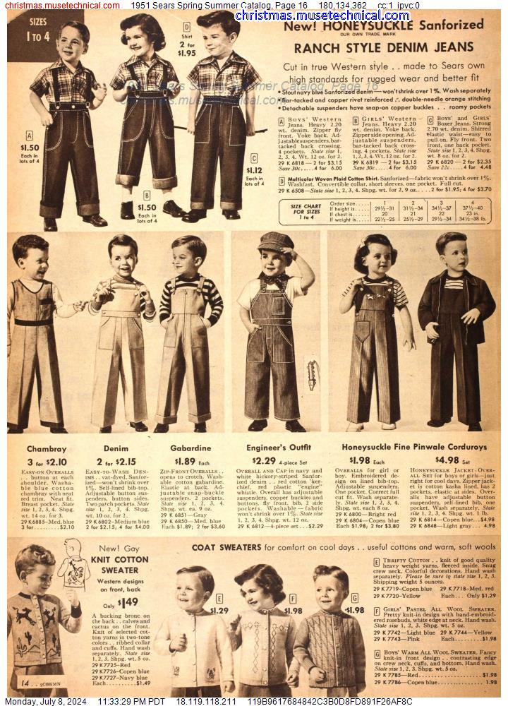 1951 Sears Spring Summer Catalog, Page 16
