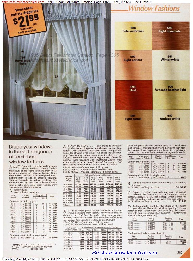 1985 Sears Fall Winter Catalog, Page 1365
