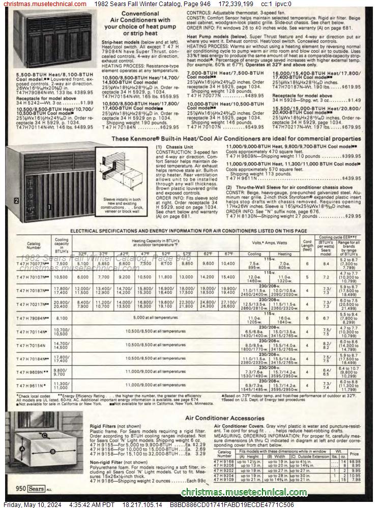 1982 Sears Fall Winter Catalog, Page 946